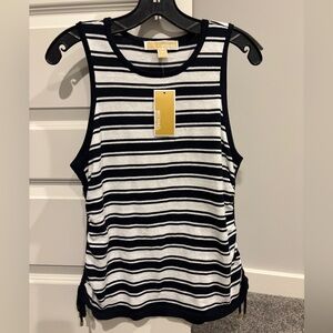 Michael Kors Admiral Navy and Cream Striped Tank. Size Medium NWT